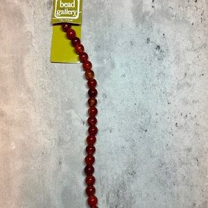 COPY - NWT Orange Fire Agate Round Stone Beads